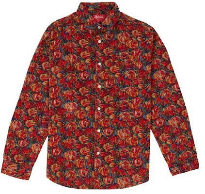Supreme Roses Corduroy Shirt Red Buy Supreme Roses Corduroy Shirt Red