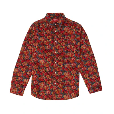 Supreme Roses Corduroy Shirt Red