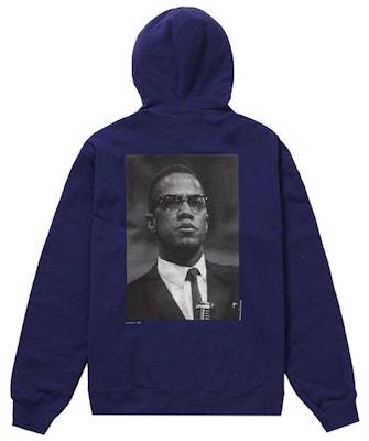Supreme Roy DeCarava Malcolm X Baju Hooded Navy Pudar Buy Supreme Roy DeCarava Malcolm X Baju Hooded Navy Pudar