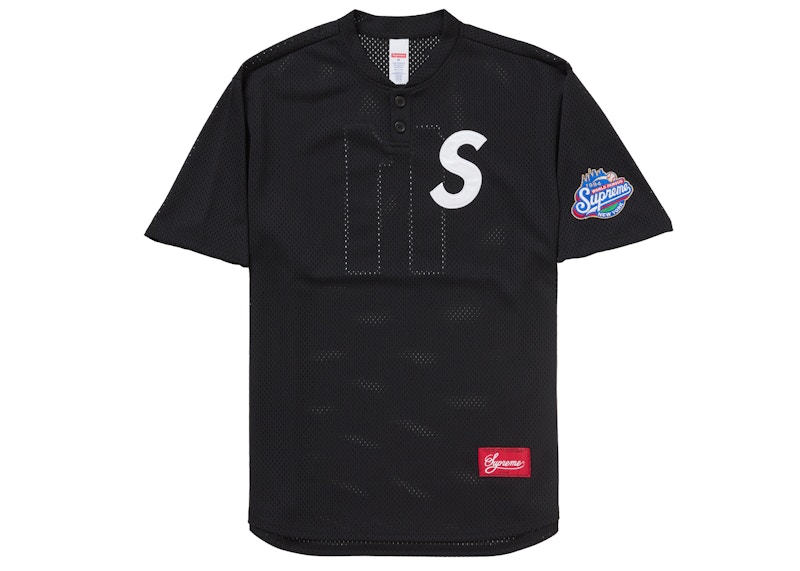 Supreme S Logo Baseball Henley (SS25) Black