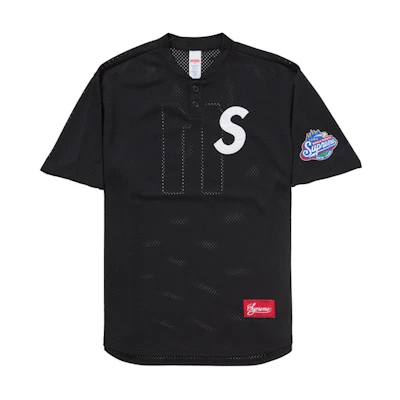 Supreme S Logo Baseball Henley (SS25) Black