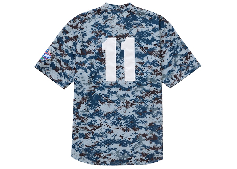 Order Supreme S Logo Baseball Henley (SS25) Digi Camo - Baju Baseball Camo Kekinian.
