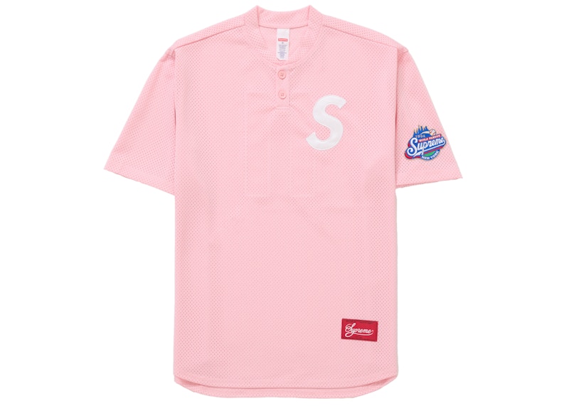 Supreme S Logo Baseball Henley (SS25) Pink