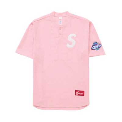 Supreme S Logo Baseball Henley (SS25) Pink