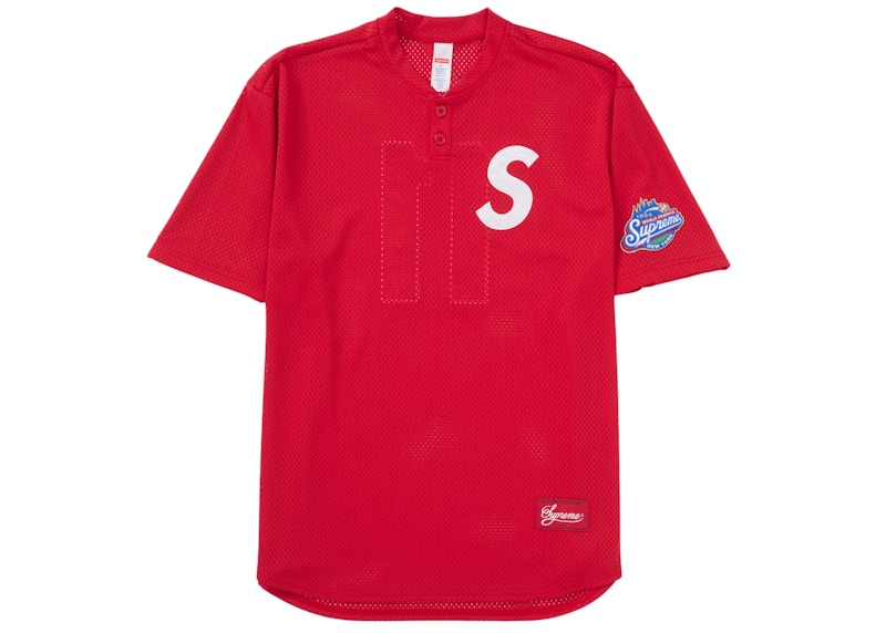 Supreme S Logo Baseball Henley (SS25) Red