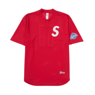 Supreme S Logo Baseball Henley (SS25) Red