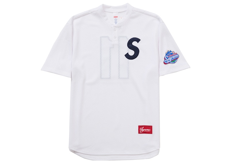 Supreme S Logo Baseball Henley (SS25) White
