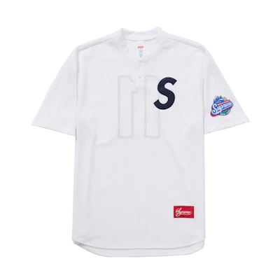 Supreme S Logo Baseball Henley (SS25) White
