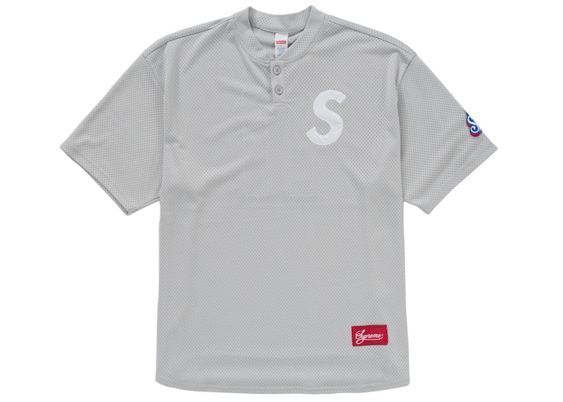 Supreme S Logo Baseball Henley Grey