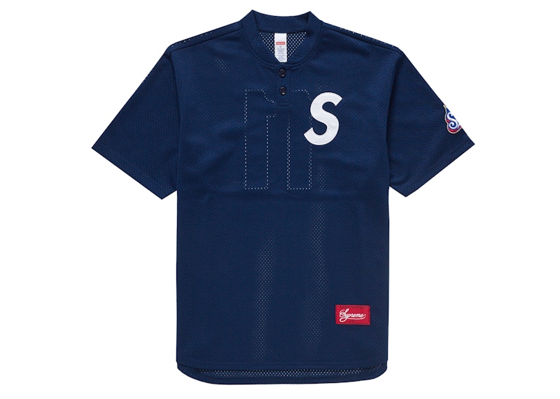 Supreme S Logo Baseball Henley Navy
