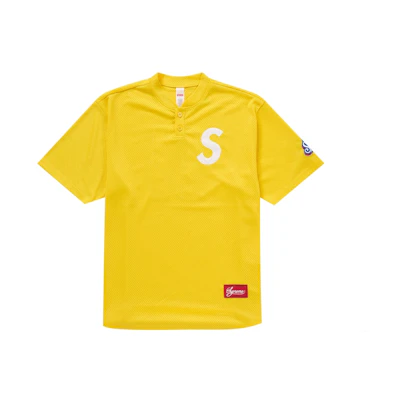 Supreme S Logo Baseball Henley Yellow