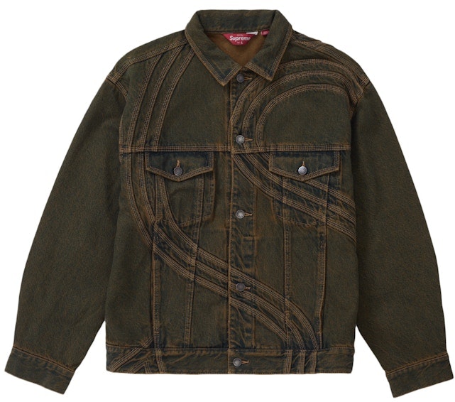 supreme-s-logo-denim-trucker-jacket-dirty-green
