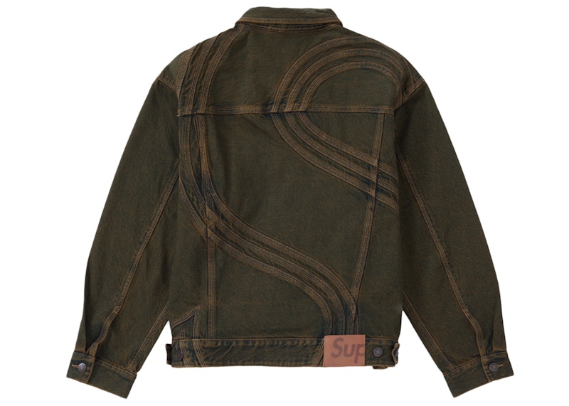 Order 슈프림 S 로고 데님 트러커 자켓 더티 그린