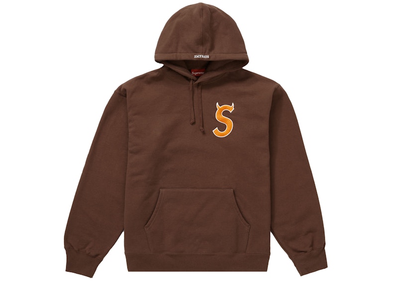Buy Supreme S Logo Baju Sejuk Hoodie (FW22) Coklat