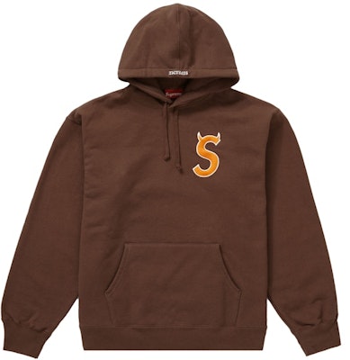Supreme S Logo Baju Sejuk Hoodie (FW22) Coklat Buy Supreme S Logo Baju Sejuk Hoodie (FW22) Coklat