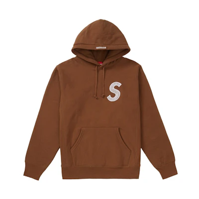 Supreme S Logo Hooded Sweatshirt Brown