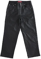 Supreme S Logo Leather Baggy 5-Pocket Jean Black Supreme S Logo Leather Baggy 5-Pocket Jean Black