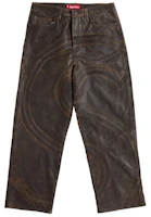 Supreme S Logo Leather Baggy 5-Pocket Jean Brown Supreme S Logo Leather Baggy 5-Pocket Jean Brown