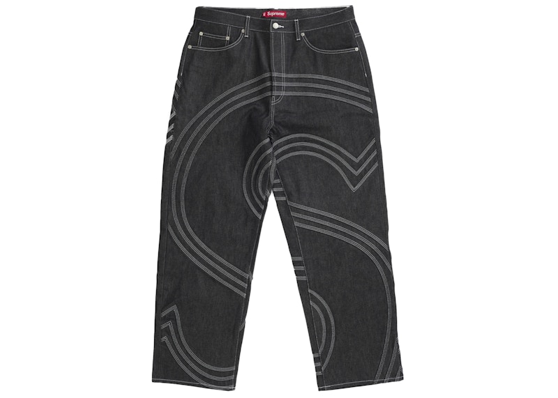 Buy 슈프림 S 로고 리지드 배기 진 블랙