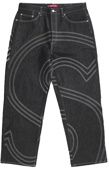 supreme-s-logo-rigid-baggy-jean-black