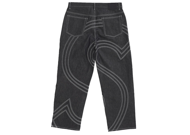 Order 슈프림 S 로고 리지드 배기 진 블랙