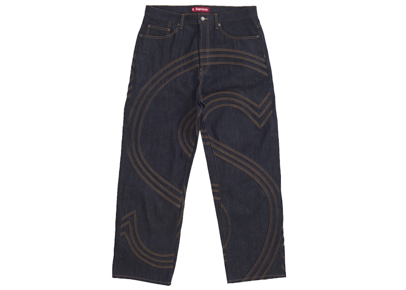 Supreme S Logo Rigid Baggy Jean Rigid Indigo