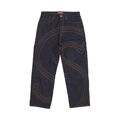 Supreme S Logo Rigid Baggy Jean Rigid Indigo