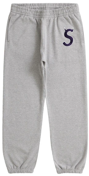 supreme-s-logo-sweatpant-fw-22-heather-grey