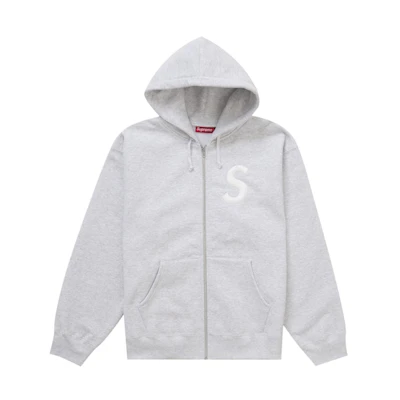 Supreme S Logo Zip Up Hooded Sweatshirt (FW24) Ash Grey
