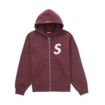 Supreme S Logo Zip Up Hooded Sweatshirt (FW24) Maroon