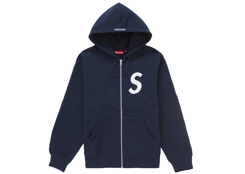 Supreme S Logo Zip Up Hooded Sweatshirt (FW24) Navy