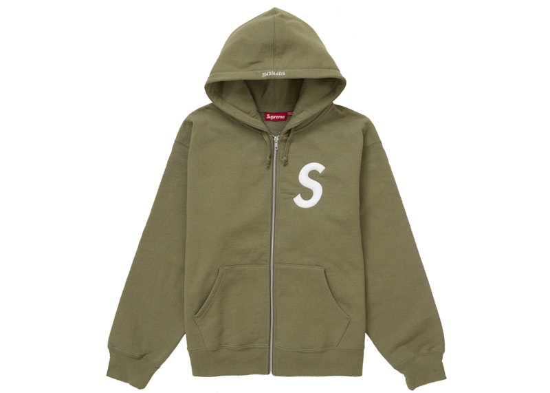 Supreme S Logo Zip Up Hooded Sweatshirt (FW24) Olive