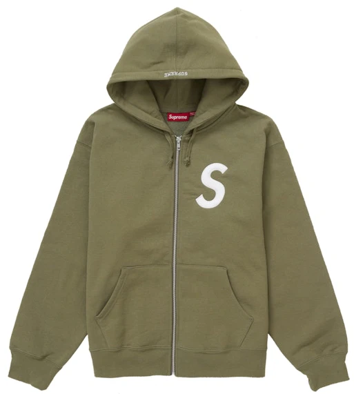 supreme-s-logo-zip-up-hooded-sweatshirt-fw-24-olive