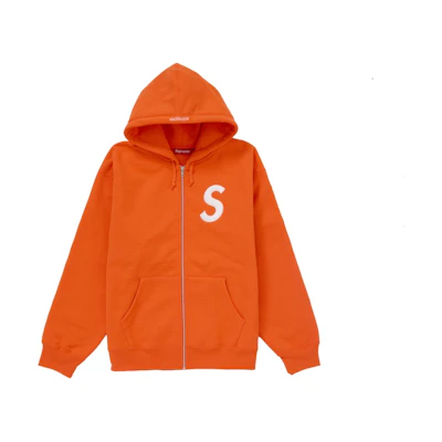 Supreme S Logo Zip Up Hooded Sweatshirt (FW24) Orange