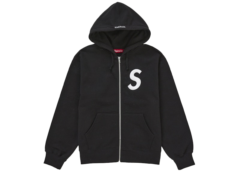 Supreme S Logo Zip Up Hooded Sweatshirt (FW25) Black