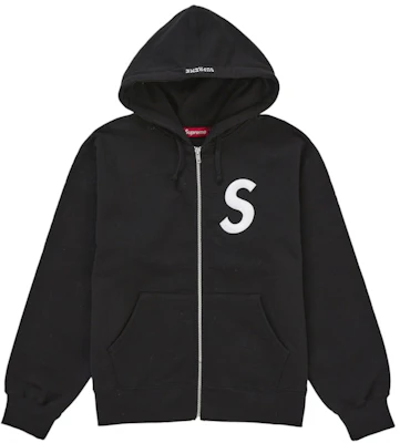 슈프림 S 로고 지퍼 후드 스웨트셔츠 (FW25) 블랙 Buy 슈프림 S 로고 지퍼 후드 스웨트셔츠 (FW25) 블랙