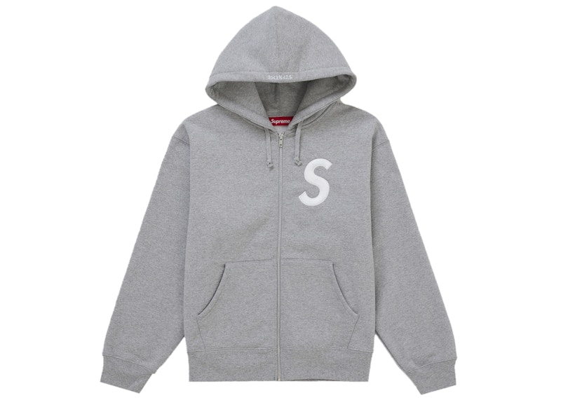 Supreme S Logo Zip Up Hooded Sweatshirt (FW25) Heather Grey