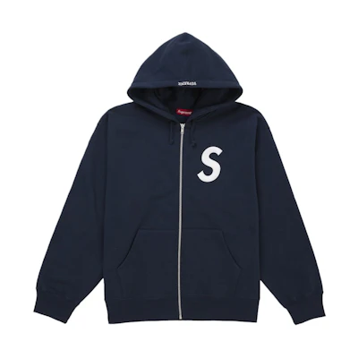 Supreme S Logo Zip Up Hooded Sweatshirt (FW25) Navy