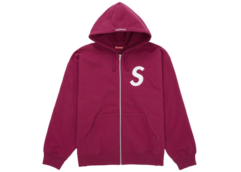 Supreme S Logo Zip Up Hooded Sweatshirt (FW25) Red