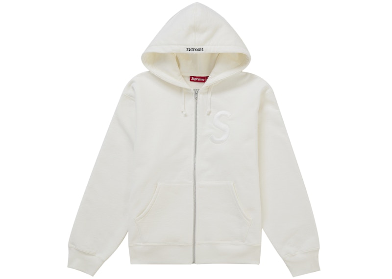 Supreme S Logo Zip Up Hooded Sweatshirt (FW25) White