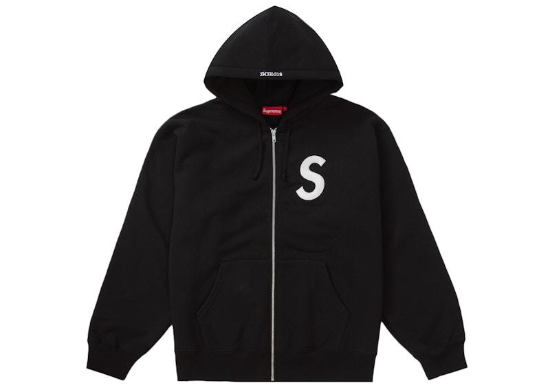Buy Supreme S Logo Zip Up Hooded Sweatshirt Black - Novelship