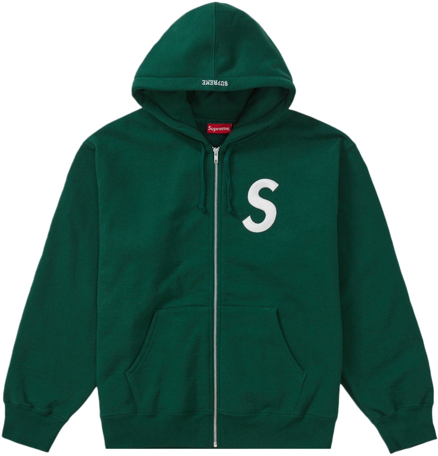 Supreme S Logo Zip Up Hooded Sweatshirt Dark Green - Novelship