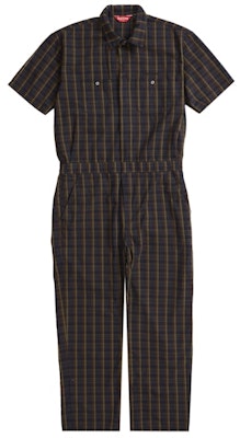 Supreme S/S Coverall Navy Plaid Buy Supreme S/S Coverall Navy Plaid