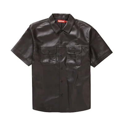 Supreme S/S Leather Work Shirt Black
