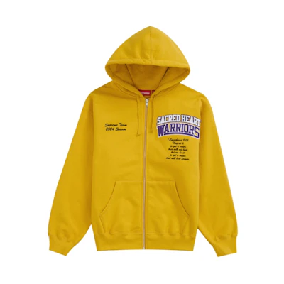 Supreme Salvation Zip Up Hooded Sweatshirt Yellow