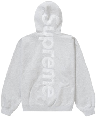 Supreme Satin Appliqué Hooded Sweatshirt (FW23) Kelabu Abu-Abu. Buy Supreme Satin Appliqué Hooded Sweatshirt (FW23) Kelabu Abu-Abu.