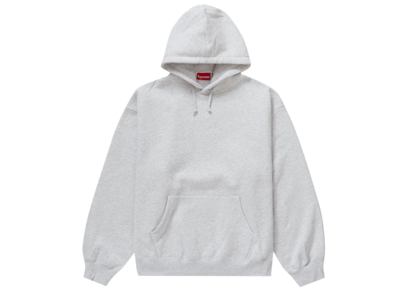 Order Supreme Satin Appliqué Hooded Sweatshirt (FW23) Kelabu Abu-Abu.