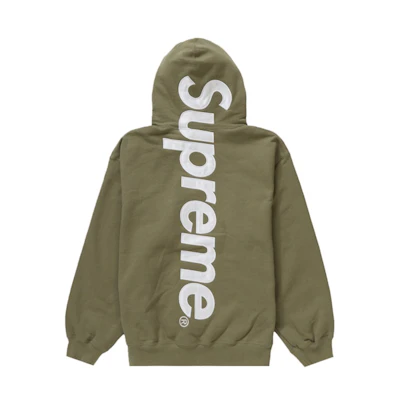 Supreme Satin Appliqué Hooded Sweatshirt (FW23) Light Olive