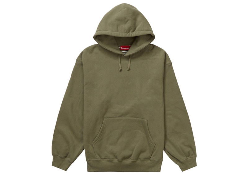 Supreme Satin Appliqué Hooded Sweatshirt (FW23) Light Olive 圖 2