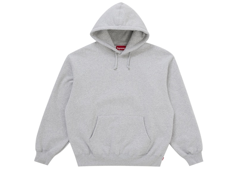 Supreme Satin Appliqué Hooded Sweatshirt (FW25) Heather Grey